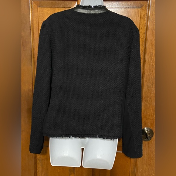 Peter Nygard Black Woven Studded Icon Jacket Snap Closer Women’s Size 12 -16 - Picture 7 of 13